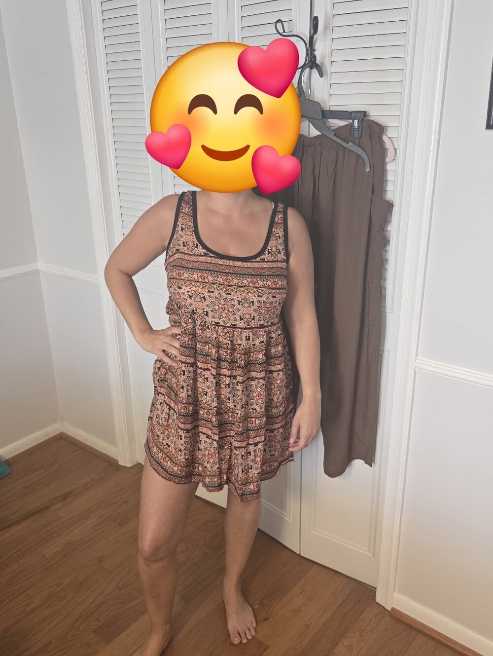 Love By Design Floral Paisley Tank in Orange & Black